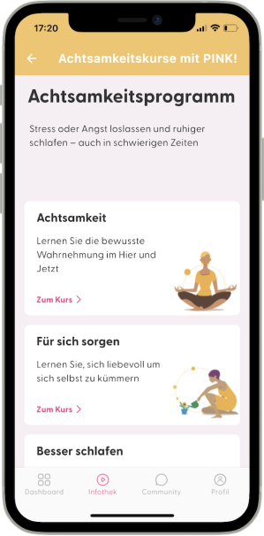 PINK! Coach Mockup Mentale Gesundheit Achtsamkeitsprogramm