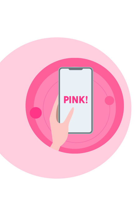 Illustration von einer Hand, die ein Handy hält